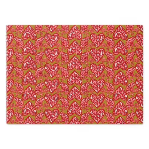 Nordic Christmas Cutting Board  | Red + Gold