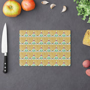 Tulips Tempered Glass Cutting Board  |  Saffron