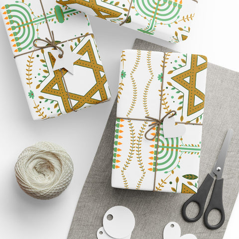 Hannukah Star & Menorah | Crisp White + Mint