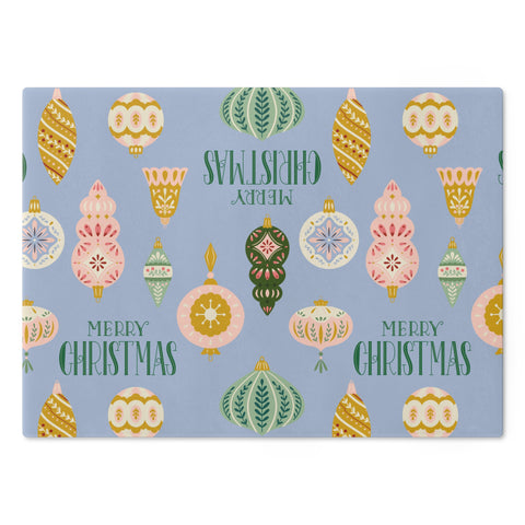 Vintage Ornament Cutting Board  |  Holiday Blue