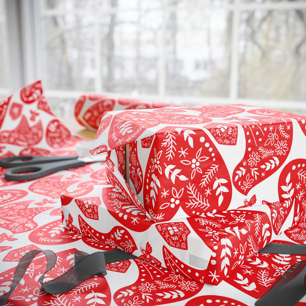 Nordic Christmas Oversized |  Crisp White + Red