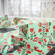 Scandinavian Folk  |  Red + Mint