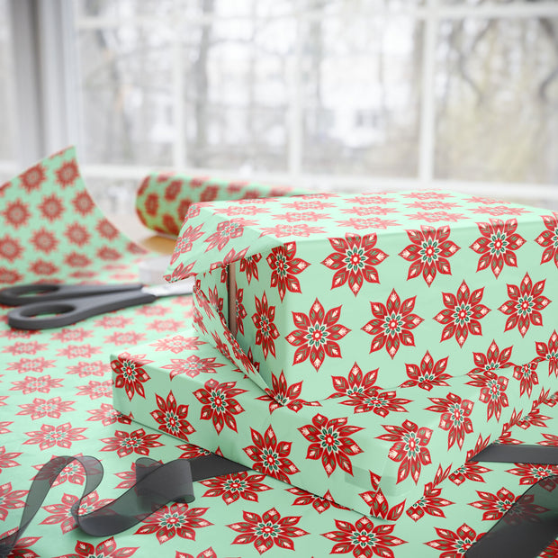 Small Star Motif  |  Red + Mint