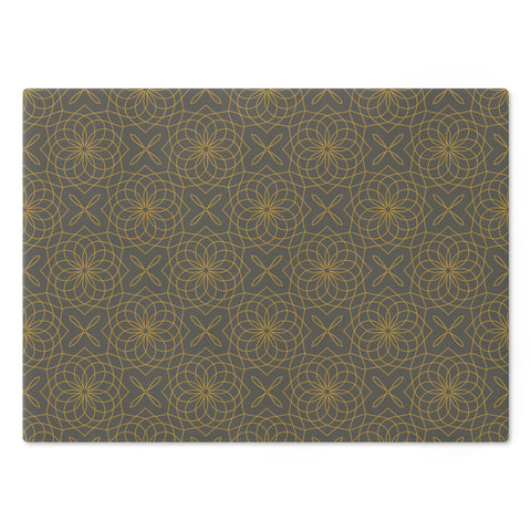 Spirograph Cutting Board  |  Gray + Gold
