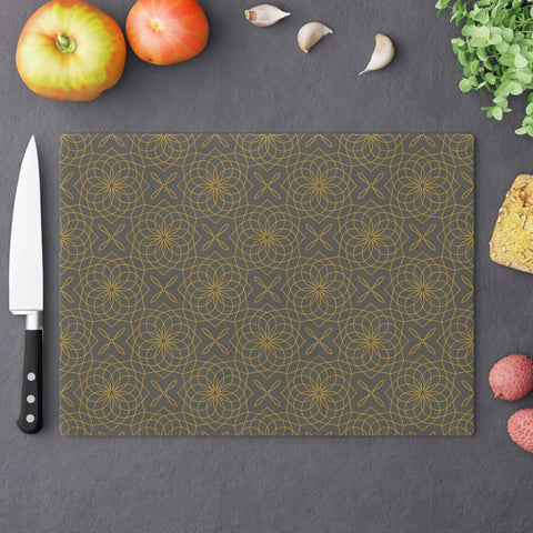 Spirograph Cutting Board  |  Gray + Gold