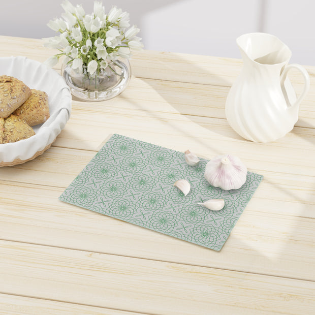 Spirograph Cutting Board  |  Green + Gray