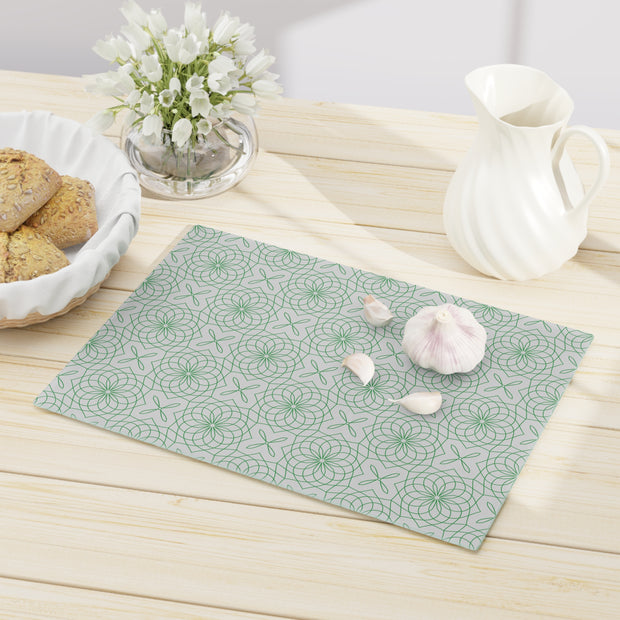 Spirograph Cutting Board  |  Green + Gray