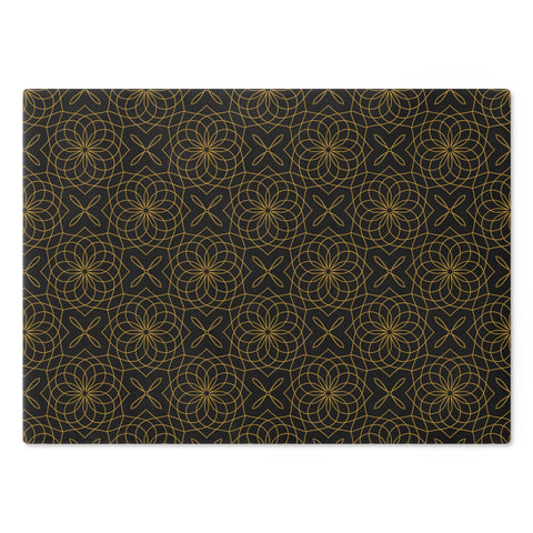 Spirograph Cutting Board  |  Black + Gold