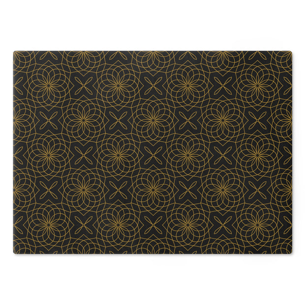 Spirograph Cutting Board  |  Black + Gold