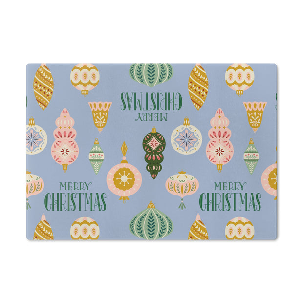 Vintage Ornament Cutting Board  |  Holiday Blue