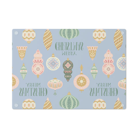 Vintage Ornament Cutting Board  |  Holiday Blue