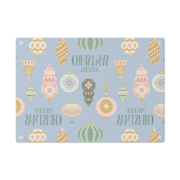 Vintage Ornament Cutting Board  |  Holiday Blue