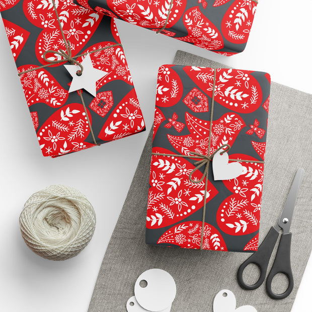 Nordic Christmas  Oversized |  Red + Gray