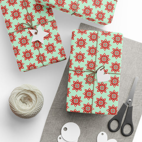 Small Star Motif  |  Red + Mint