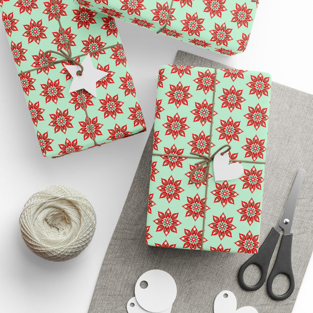 Small Star Motif  |  Red + Mint