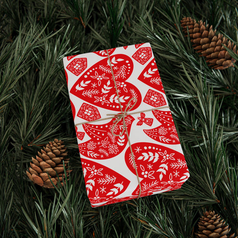 Nordic Christmas Oversized |  Crisp White + Red