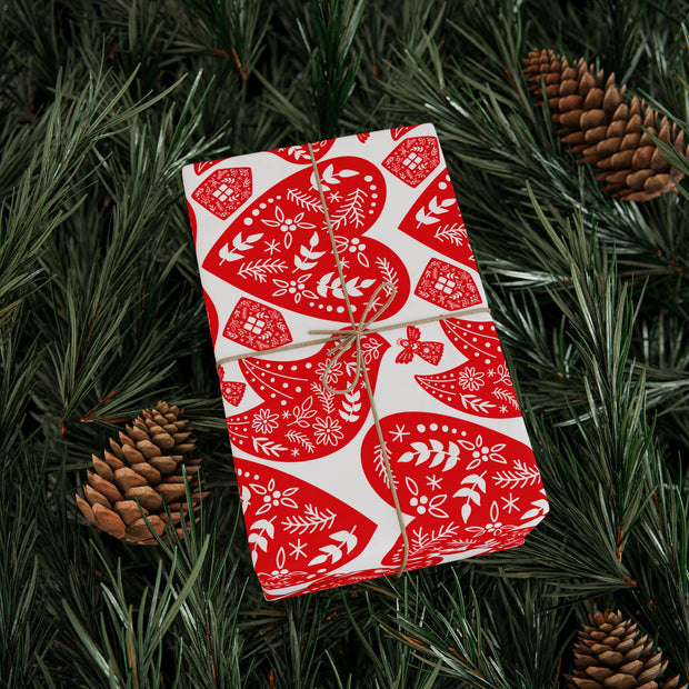 Nordic Christmas Oversized |  Crisp White + Red