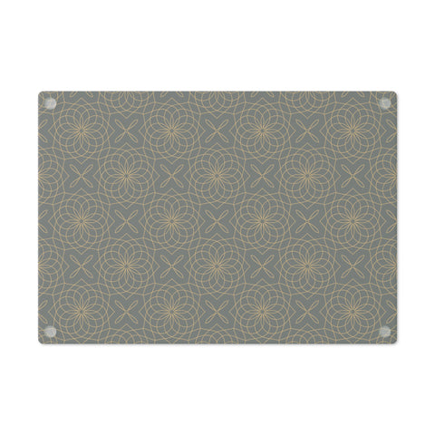 Spirograph Cutting Board  |  Black + Gold