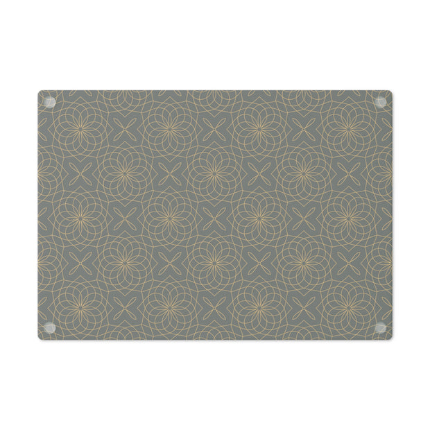 Spirograph Cutting Board  |  Black + Gold