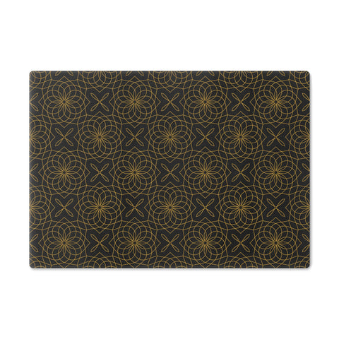 Spirograph Cutting Board  |  Black + Gold