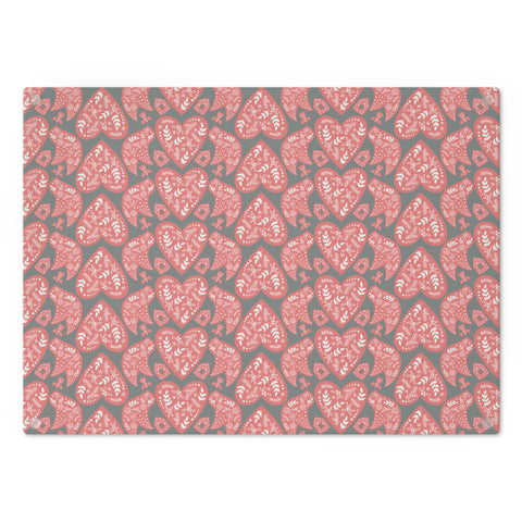 Nordic Christmas Cutting Board  |  Red + Dark Gray