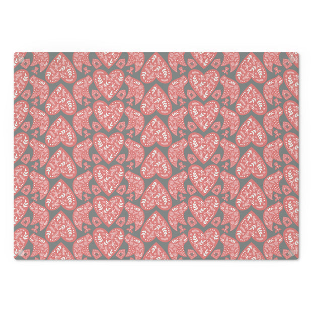 Nordic Christmas Cutting Board  |  Red + Dark Gray