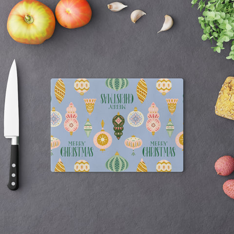 Vintage Ornament Cutting Board  |  Holiday Blue