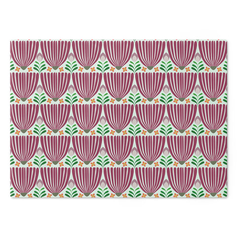 Tulips Tempered Glass Cutting Board  |  Fuchsia