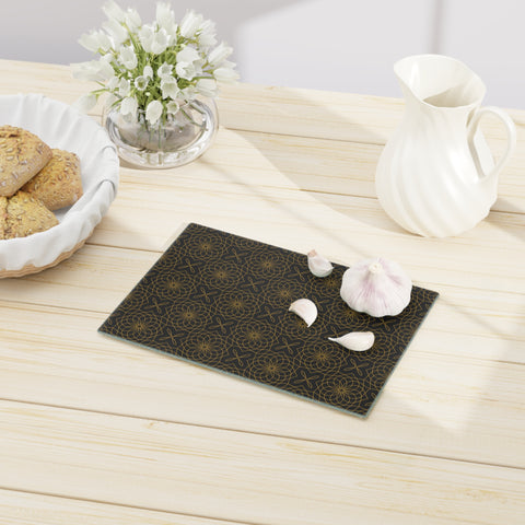 Spirograph Cutting Board  |  Black + Gold