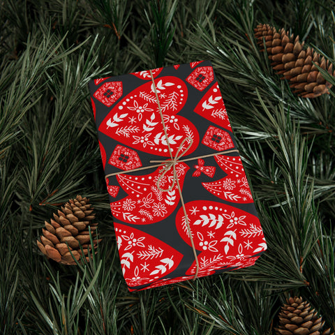 Nordic Christmas  Oversized |  Red + Gray