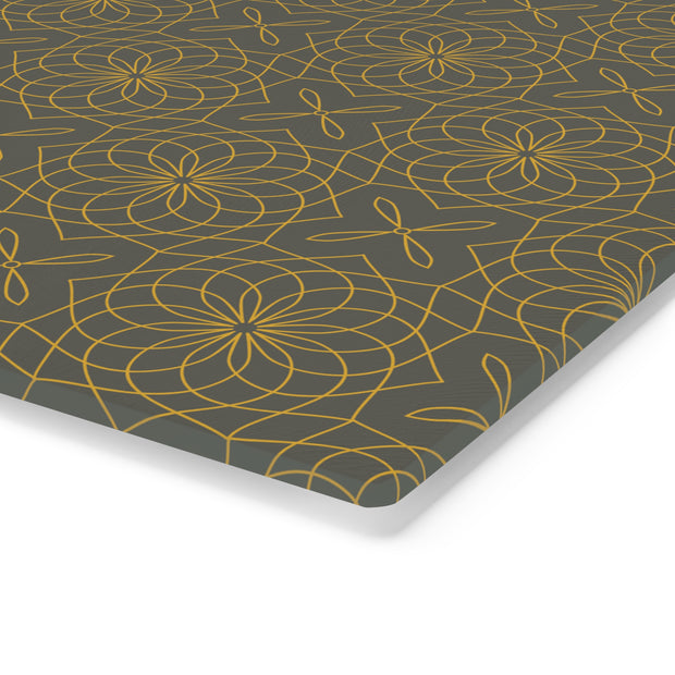 Spirograph Cutting Board  |  Gray + Gold