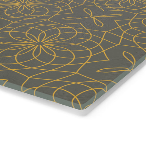 Spirograph Cutting Board  |  Gray + Gold