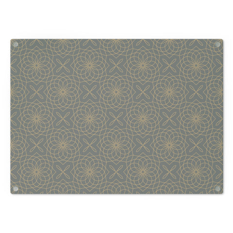 Spirograph Cutting Board  |  Black + Gold