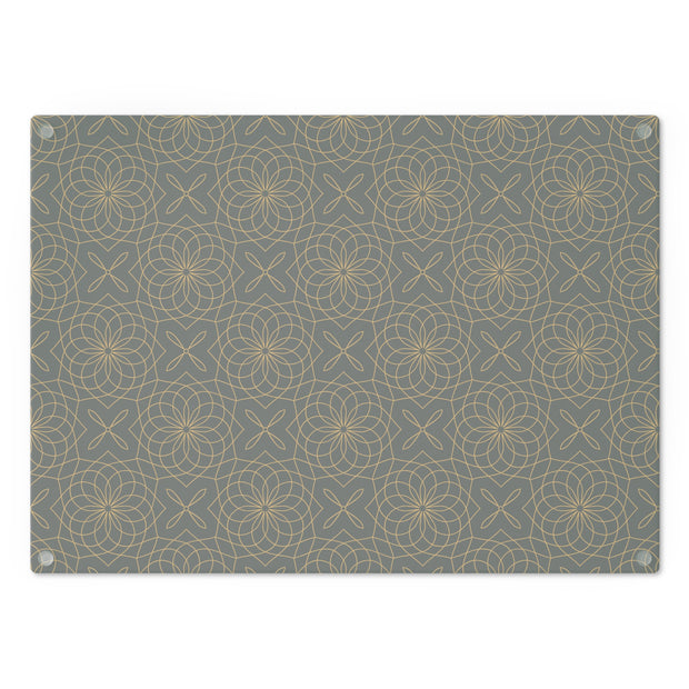 Spirograph Cutting Board  |  Black + Gold