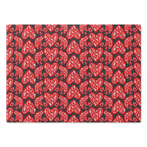 Nordic Christmas Cutting Board  |  Red + Dark Gray