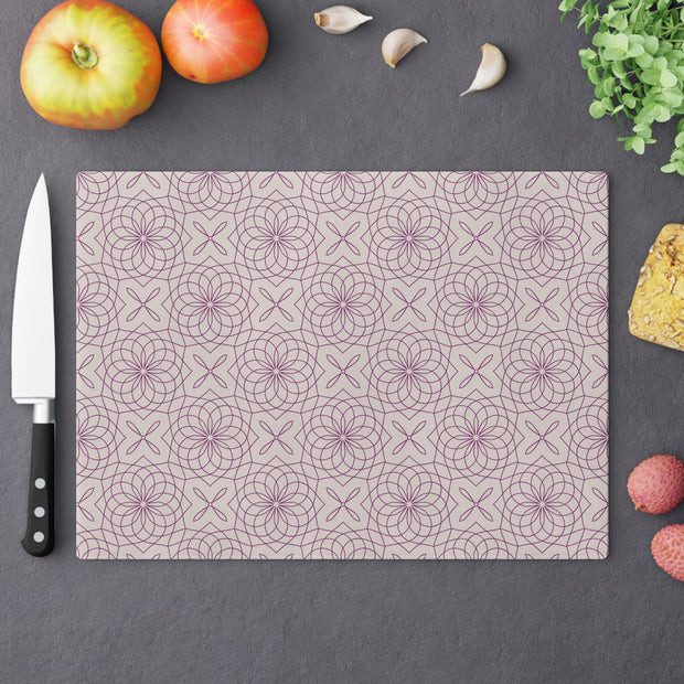Spirograph Cutting Board  |  Purple + Mist