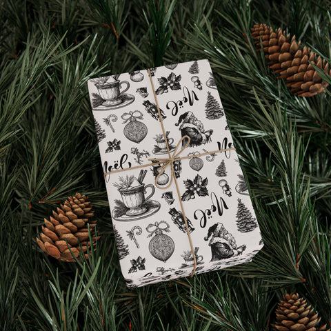 Vintage Noel Wrapping Paper  |  Cream