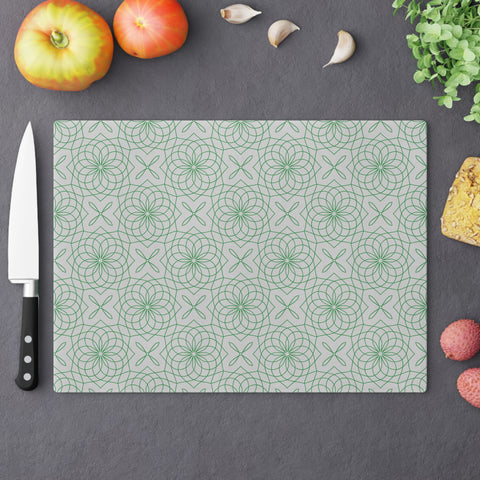 Spirograph Cutting Board  |  Green + Gray