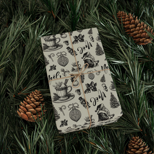 Vintage Noel Wrapping Paper  |  Celery