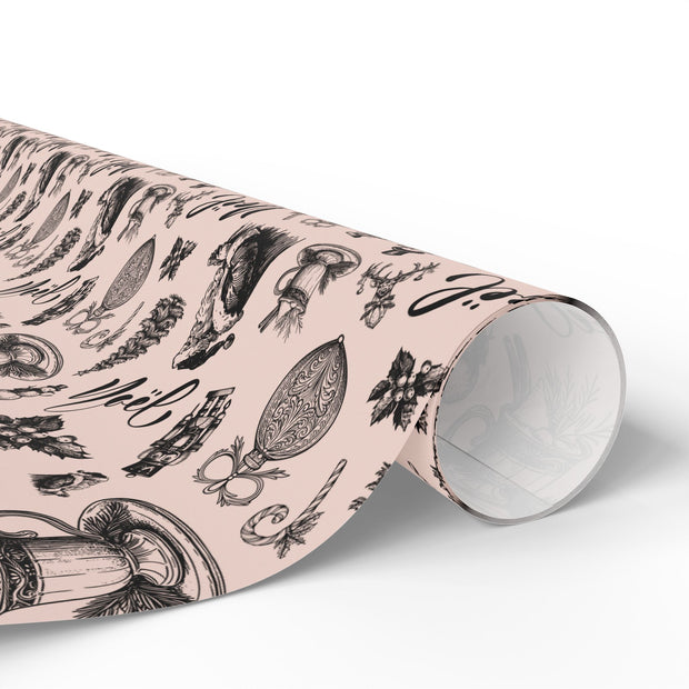 Vintage Noel Wrapping Paper  |  Blush