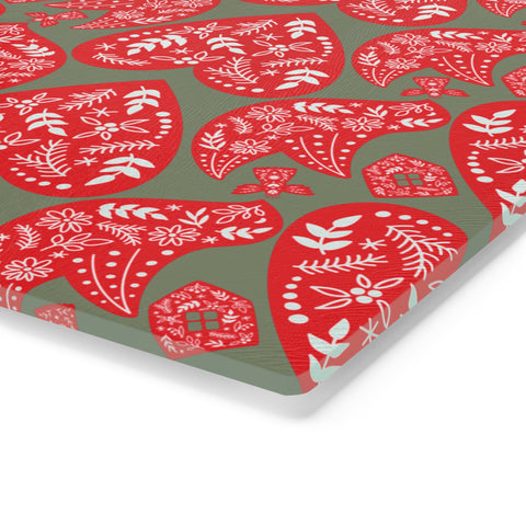 Nordic Christmas Cutting Board  |  Red + Sage