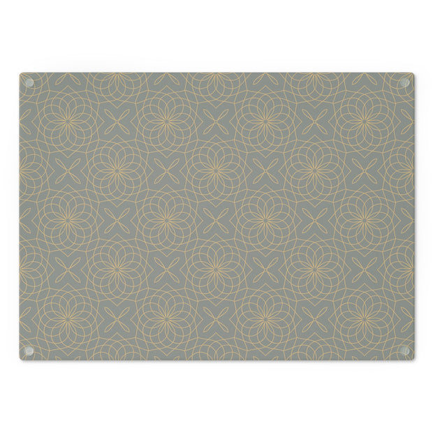 Spirograph Cutting Board  |  Gray + Gold