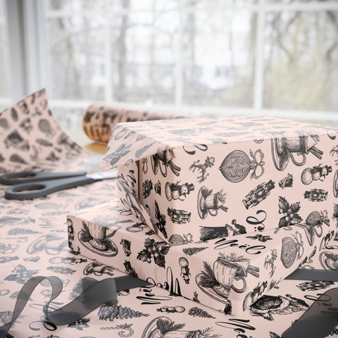 Vintage Noel Wrapping Paper  |  Blush
