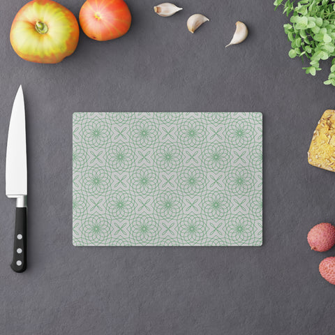 Spirograph Cutting Board  |  Green + Gray