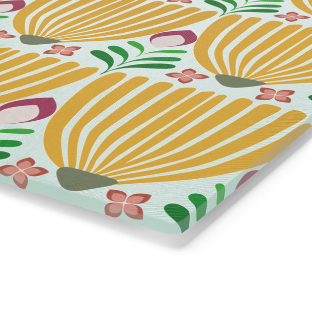 Tulips Tempered Glass Cutting Board  |  Saffron