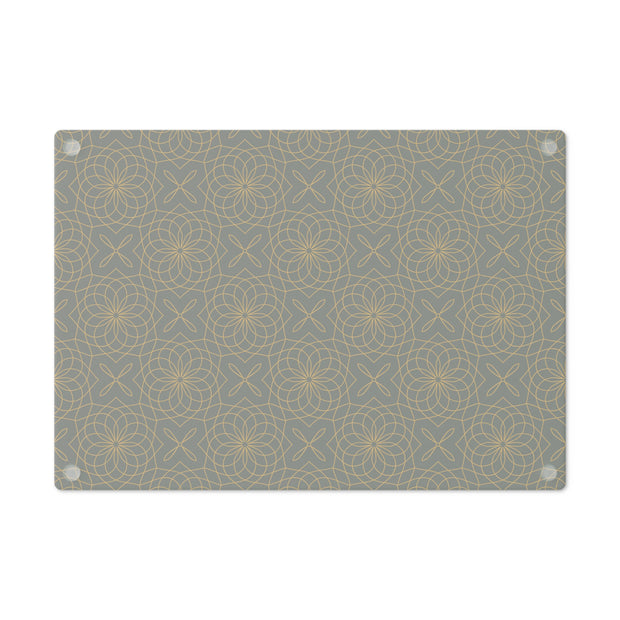 Spirograph Cutting Board  |  Gray + Gold